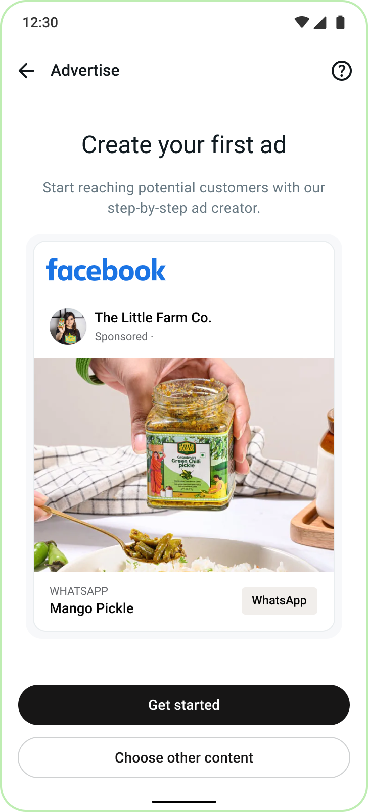 Advertise: create your first ad