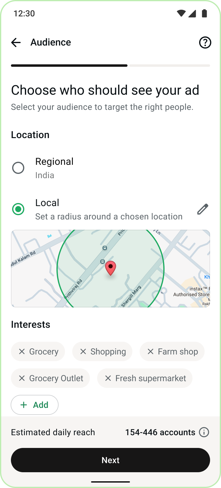 Audience: choose who should see your ad